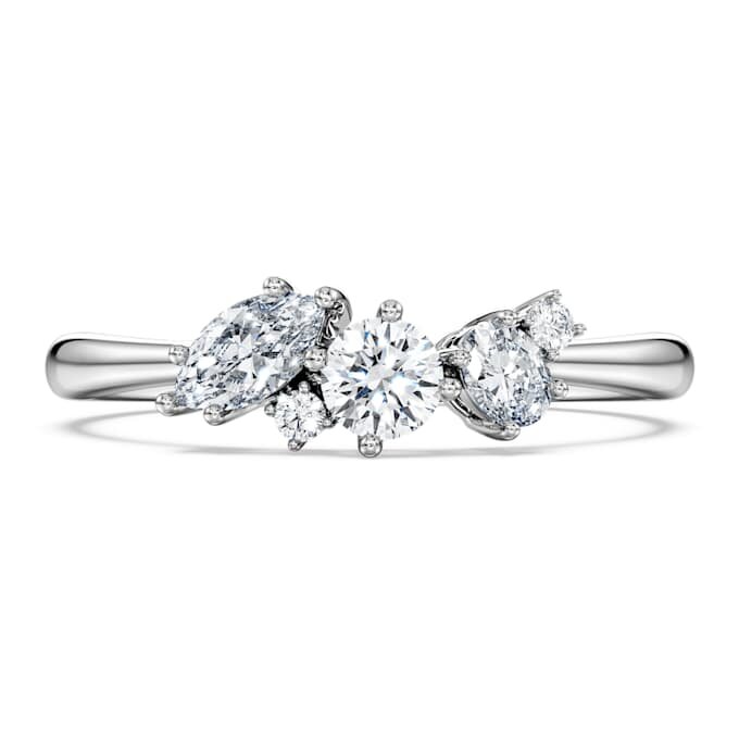 Anel Galaxy com diamantes cultivados em laboratório, 0,43 ct no total, formas variadas, prata esterlina Anel Galaxy com diamantes cultivados em laboratório, 0,43 ct no total, formas variadas, prata esterlina