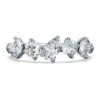 Anel Galaxy com diamantes cultivados em laboratório, 1 Ct Tw, formas variadas, ouro branco de 14K Anel Galaxy com diamantes cultivados em laboratório, 1 Ct Tw, formas variadas, ouro branco de 14K