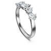 Anel Galaxy com diamantes cultivados em laboratório, 1 Ct Tw, formas variadas, ouro branco de 14K Anel Galaxy com diamantes cultivados em laboratório, 1 Ct Tw, formas variadas, ouro branco de 14K