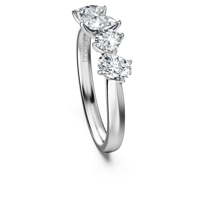 Anel Galaxy com diamantes cultivados em laboratório, 1 Ct Tw, formas variadas, ouro branco de 14K Anel Galaxy com diamantes cultivados em laboratório, 1 Ct Tw, formas variadas, ouro branco de 14K