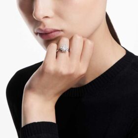 Anel Galaxy com diamantes cultivados em laboratório, 2 Ct Tw, forma redonda, ouro branco de 14K Anel Galaxy com diamantes cultivados em laboratório, 2 Ct Tw, forma redonda, ouro branco de 14K