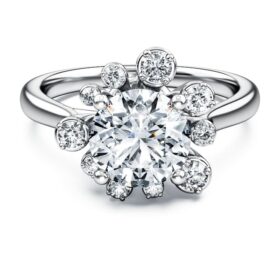Anel Galaxy com diamantes cultivados em laboratório, 2 Ct Tw, forma redonda, ouro branco de 14K Anel Galaxy com diamantes cultivados em laboratório, 2 Ct Tw, forma redonda, ouro branco de 14K