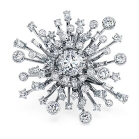 Anel Galaxy com diamantes cultivados em laboratório, 9,5 Ct no total, formas variadas, ouro branco de 18K Anel Galaxy com diamantes cultivados em laboratório, 9,5 Ct no total, formas variadas, ouro branco de 18K