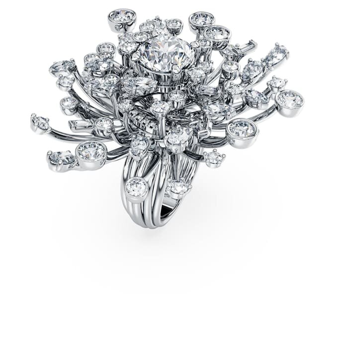 Anel Galaxy com diamantes cultivados em laboratório, 9,5 Ct no total, formas variadas, ouro branco de 18K Anel Galaxy com diamantes cultivados em laboratório, 9,5 Ct no total, formas variadas, ouro branco de 18K