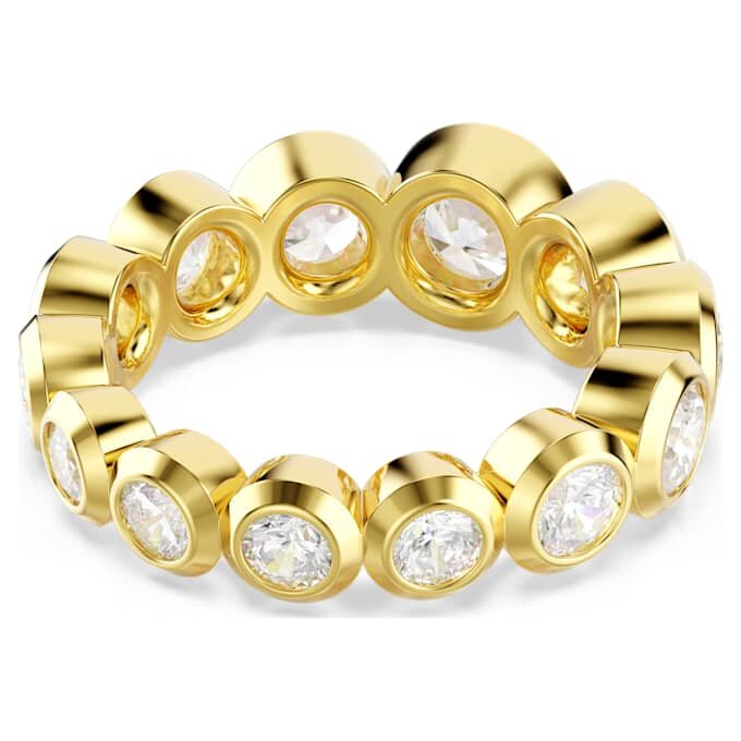 Anel Imber com cortes redondos misturados, branco, banhado a ouro Anel Imber com cortes redondos misturados, branco, banhado a ouro