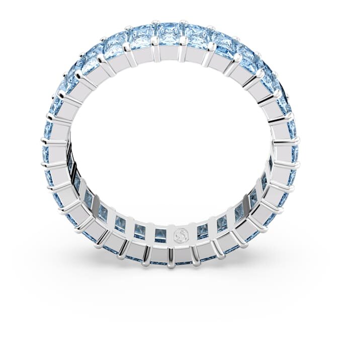 Anel Matrix com corte baguete, azul, banhado a ródio Anel Matrix com corte baguete, azul, banhado a ródio