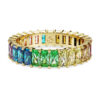 Anel Matrix com corte baguete, multicolorido, banhado a dourado Anel Matrix com corte baguete, multicolorido, banhado a dourado