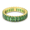 Anel Matrix com corte baguete, verde, banhado a ouro Anel Matrix com corte baguete, verde, banhado a ouro