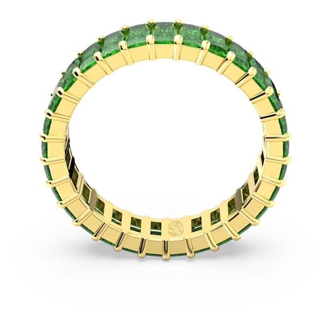 Anel Matrix com corte baguete, verde, banhado a ouro Anel Matrix com corte baguete, verde, banhado a ouro