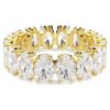 Anel Matrix com corte oval, branco, banhado a ouro Anel Matrix com corte oval, branco, banhado a ouro