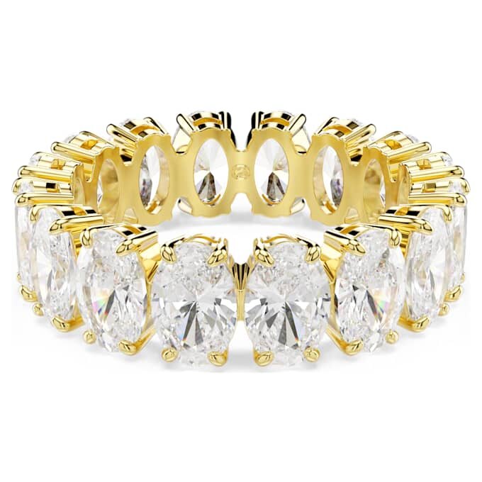 Anel Matrix com corte oval, branco, banhado a ouro Anel Matrix com corte oval, branco, banhado a ouro