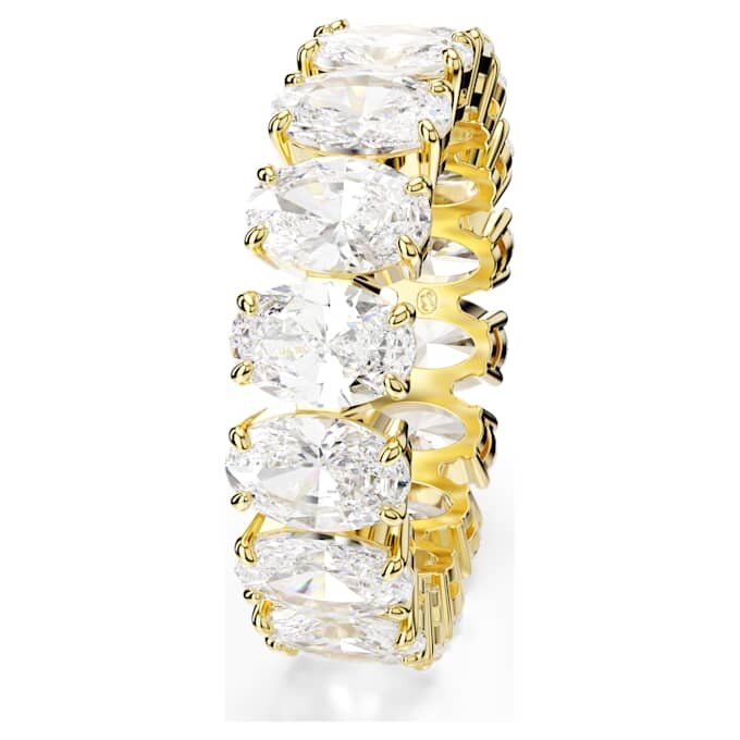 Anel Matrix com corte oval, branco, banhado a ouro Anel Matrix com corte oval, branco, banhado a ouro