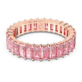 Anel Matrix com lapidação baguete, rosa, banhado a ouro rosa