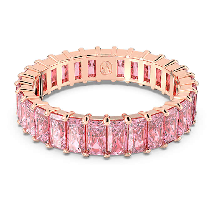 Anel Matrix com lapidação baguete, rosa, banhado a ouro rosa Anel Matrix com lapidação baguete, rosa, banhado a ouro rosa