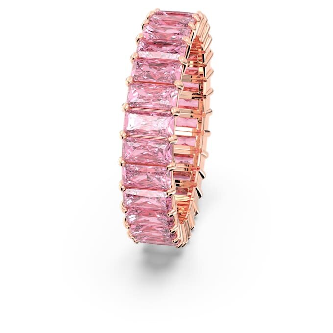 Anel Matrix com lapidação baguete, rosa, banhado a ouro rosa Anel Matrix com lapidação baguete, rosa, banhado a ouro rosa