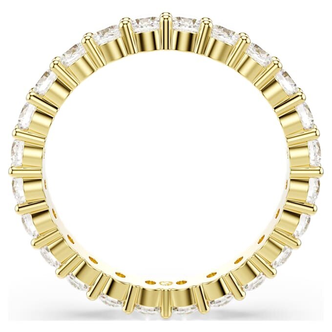 Anel Matrix Vittore de corte redondo, branco, banhado a dourado Anel Matrix Vittore de corte redondo, branco, banhado a dourado