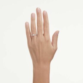 Anel Solitário Eternity com diamantes cultivados em laboratório, 0,25 ct no total, forma redonda, prata esterlina