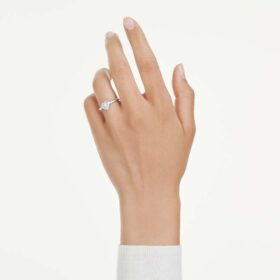 Anel Solitário Eternity com diamantes cultivados em laboratório, 0,5 Ct no total, em forma de coração, prata esterlina
