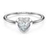 Anel Solitário Eternity com diamantes cultivados em laboratório, 0,5 Ct no total, em forma de coração, prata esterlina Anel Solitário Eternity com diamantes cultivados em laboratório, 0,5 Ct no total, em forma de coração, prata esterlina