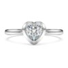 Anel Solitário Eternity com diamantes cultivados em laboratório, 0,5 Ct no total, em forma de coração, prata esterlina Anel Solitário Eternity com diamantes cultivados em laboratório, 0,5 Ct no total, em forma de coração, prata esterlina