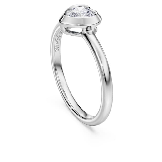 Anel Solitário Eternity com diamantes cultivados em laboratório, 0,5 Ct no total, em forma de coração, prata esterlina Anel Solitário Eternity com diamantes cultivados em laboratório, 0,5 Ct no total, em forma de coração, prata esterlina