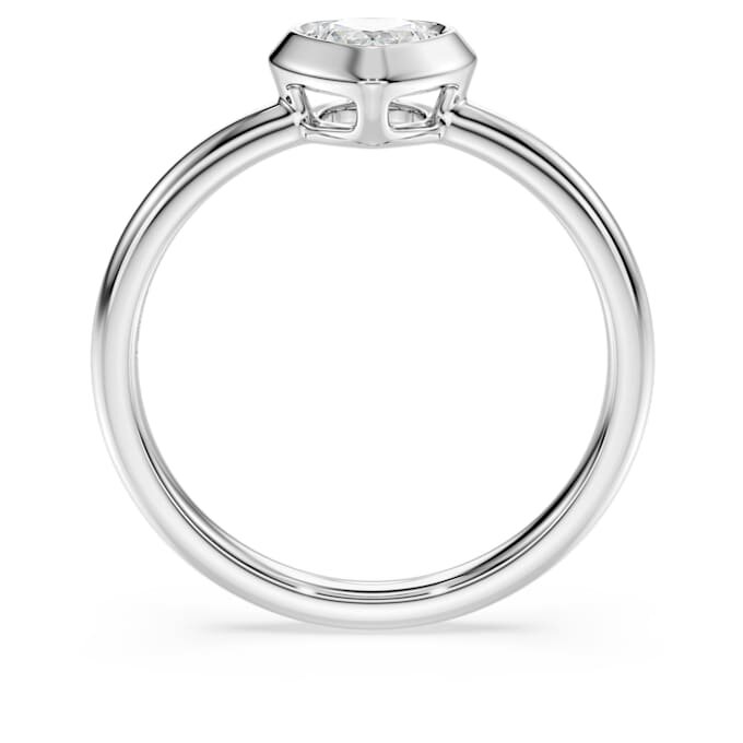 Anel Solitário Eternity com diamantes cultivados em laboratório, 0,5 Ct no total, em forma de coração, prata esterlina Anel Solitário Eternity com diamantes cultivados em laboratório, 0,5 Ct no total, em forma de coração, prata esterlina