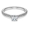 Anel Solitário Eternity com diamantes cultivados em laboratório, 0,7 Ct no total, forma redonda, ouro branco de 14K Anel Solitário Eternity com diamantes cultivados em laboratório, 0,7 Ct no total, forma redonda, ouro branco de 14K