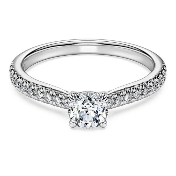 Anel Solitário Eternity com diamantes cultivados em laboratório, 0,7 Ct no total, forma redonda, ouro branco de 14K Anel Solitário Eternity com diamantes cultivados em laboratório, 0,7 Ct no total, forma redonda, ouro branco de 14K