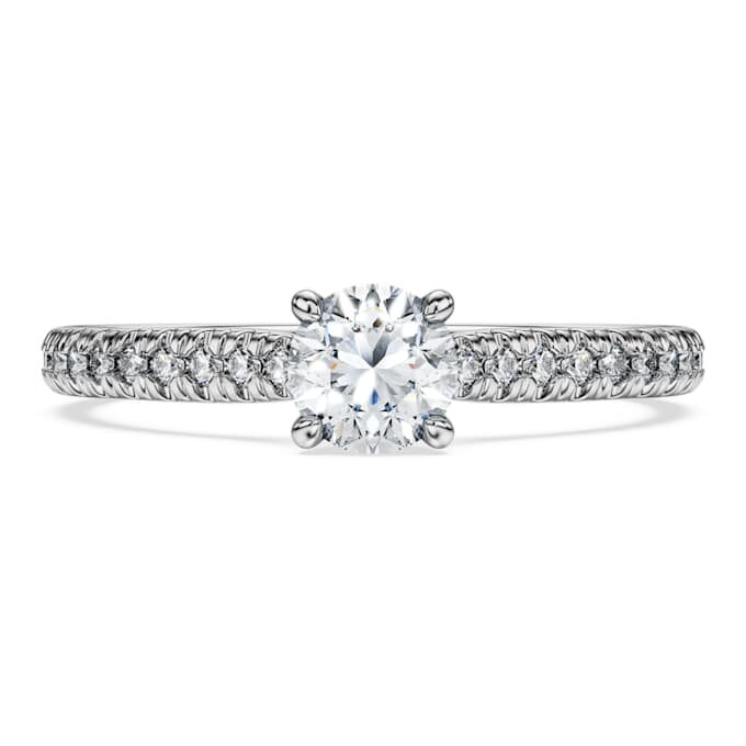 Anel Solitário Eternity com diamantes cultivados em laboratório, 0,7 Ct no total, forma redonda, ouro branco de 14K Anel Solitário Eternity com diamantes cultivados em laboratório, 0,7 Ct no total, forma redonda, ouro branco de 14K