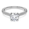 Anel Solitário Eternity com diamantes cultivados em laboratório, 1,2 Ct no total, forma redonda, ouro branco de 14K Anel Solitário Eternity com diamantes cultivados em laboratório, 1,2 Ct no total, forma redonda, ouro branco de 14K