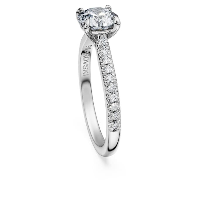 Anel Solitário Eternity com diamantes cultivados em laboratório, 1,2 Ct no total, forma redonda, ouro branco de 14K Anel Solitário Eternity com diamantes cultivados em laboratório, 1,2 Ct no total, forma redonda, ouro branco de 14K