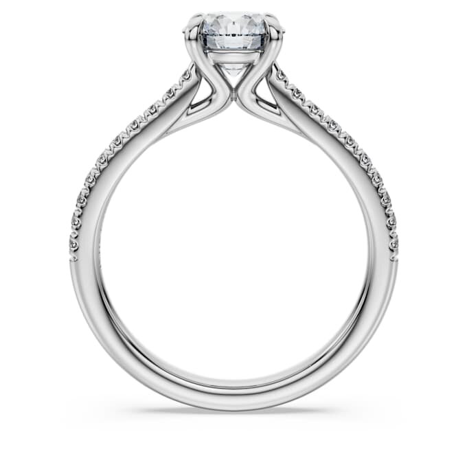 Anel Solitário Eternity com diamantes cultivados em laboratório, 1,2 Ct no total, forma redonda, ouro branco de 14K Anel Solitário Eternity com diamantes cultivados em laboratório, 1,2 Ct no total, forma redonda, ouro branco de 14K