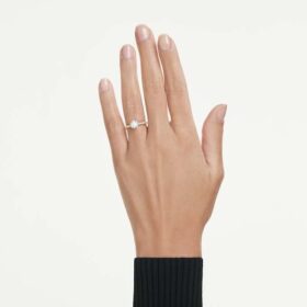 Anel Solitário Eternity com diamantes cultivados em laboratório, 1,2 quilates no total, forma redonda, ouro amarelo de 14 quilates