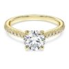 Anel Solitário Eternity com diamantes cultivados em laboratório, 1,2 quilates no total, forma redonda, ouro amarelo de 14 quilates Anel Solitário Eternity com diamantes cultivados em laboratório, 1,2 quilates no total, forma redonda, ouro amarelo de 14 quilates