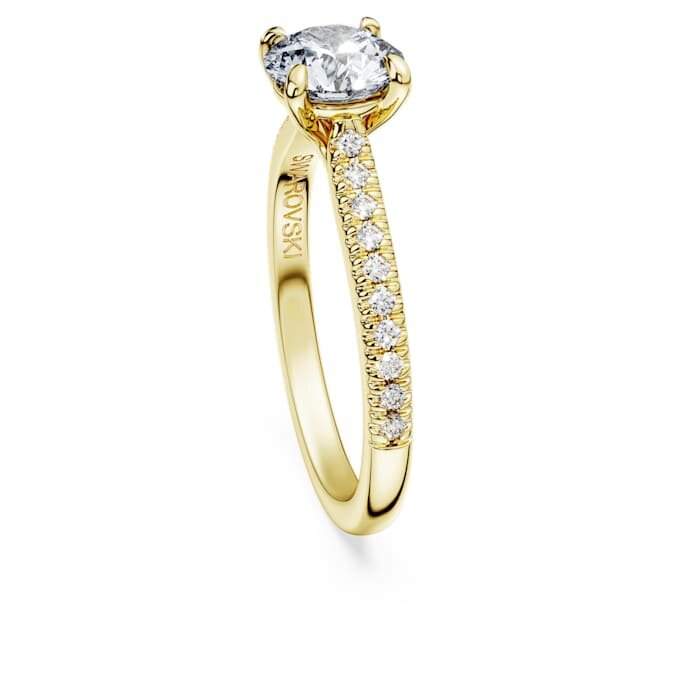 Anel Solitário Eternity com diamantes cultivados em laboratório, 1,2 quilates no total, forma redonda, ouro amarelo de 14 quilates Anel Solitário Eternity com diamantes cultivados em laboratório, 1,2 quilates no total, forma redonda, ouro amarelo de 14 quilates