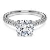 Anel Solitário Eternity com diamantes cultivados em laboratório, 1,7 quilates no total, forma redonda, ouro branco de 14 quilates Anel Solitário Eternity com diamantes cultivados em laboratório, 1,7 quilates no total, forma redonda, ouro branco de 14 quilates