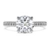 Anel Solitário Eternity com diamantes cultivados em laboratório, 1,7 quilates no total, forma redonda, ouro branco de 14 quilates Anel Solitário Eternity com diamantes cultivados em laboratório, 1,7 quilates no total, forma redonda, ouro branco de 14 quilates