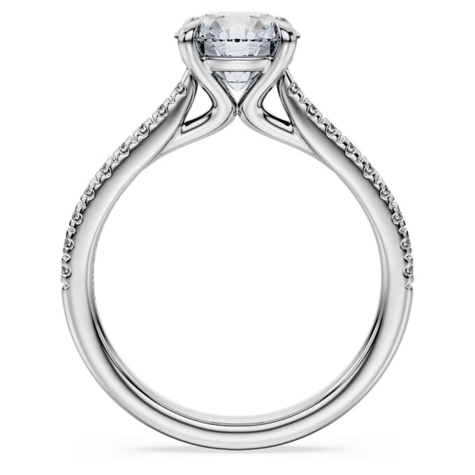 Anel Solitário Eternity com diamantes cultivados em laboratório, 1,7 quilates no total, forma redonda, ouro branco de 14 quilates Anel Solitário Eternity com diamantes cultivados em laboratório, 1,7 quilates no total, forma redonda, ouro branco de 14 quilates