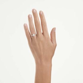 Anel Solitário Eternity com diamantes cultivados em laboratório, 1 Ct Tw, formato de pêra, ouro branco de 14K