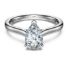 Anel Solitário Eternity com diamantes cultivados em laboratório, 1 Ct Tw, formato de pêra, ouro branco de 14K Anel Solitário Eternity com diamantes cultivados em laboratório, 1 Ct Tw, formato de pêra, ouro branco de 14K