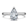Anel Solitário Eternity com diamantes cultivados em laboratório, 1 Ct Tw, formato de pêra, ouro branco de 14K Anel Solitário Eternity com diamantes cultivados em laboratório, 1 Ct Tw, formato de pêra, ouro branco de 14K