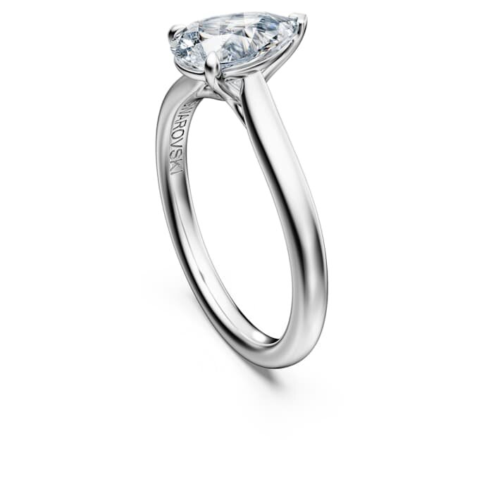 Anel Solitário Eternity com diamantes cultivados em laboratório, 1 Ct Tw, formato de pêra, ouro branco de 14K Anel Solitário Eternity com diamantes cultivados em laboratório, 1 Ct Tw, formato de pêra, ouro branco de 14K
