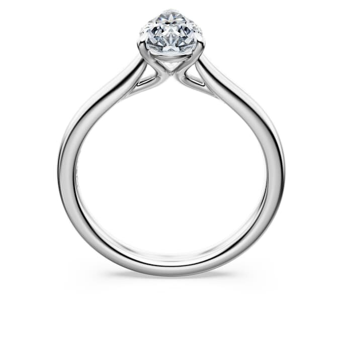 Anel Solitário Eternity com diamantes cultivados em laboratório, 1 Ct Tw, formato de pêra, ouro branco de 14K Anel Solitário Eternity com diamantes cultivados em laboratório, 1 Ct Tw, formato de pêra, ouro branco de 14K