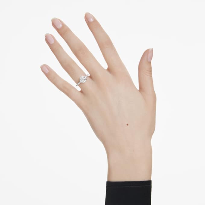 Anel Solitário Eternity com diamantes cultivados em laboratório, 2,2 Ct no total, forma redonda, ouro branco de 14K Anel Solitário Eternity com diamantes cultivados em laboratório, 2,2 Ct no total, forma redonda, ouro branco de 14K
