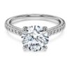Anel Solitário Eternity com diamantes cultivados em laboratório, 2,2 Ct no total, forma redonda, ouro branco de 14K Anel Solitário Eternity com diamantes cultivados em laboratório, 2,2 Ct no total, forma redonda, ouro branco de 14K
