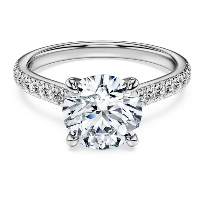 Anel Solitário Eternity com diamantes cultivados em laboratório, 2,2 Ct no total, forma redonda, ouro branco de 14K Anel Solitário Eternity com diamantes cultivados em laboratório, 2,2 Ct no total, forma redonda, ouro branco de 14K
