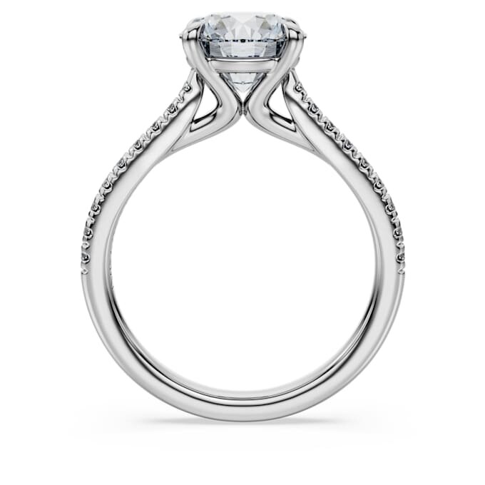 Anel Solitário Eternity com diamantes cultivados em laboratório, 2,2 Ct no total, forma redonda, ouro branco de 14K Anel Solitário Eternity com diamantes cultivados em laboratório, 2,2 Ct no total, forma redonda, ouro branco de 14K