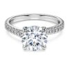 Anel Solitário Eternity com diamantes cultivados em laboratório, 2,25 Ct no total, forma redonda, ouro branco de 14K Anel Solitário Eternity com diamantes cultivados em laboratório, 2,25 Ct no total, forma redonda, ouro branco de 14K