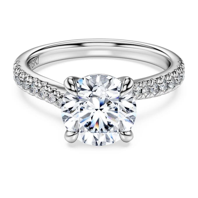 Anel Solitário Eternity com diamantes cultivados em laboratório, 2,25 Ct no total, forma redonda, ouro branco de 14K Anel Solitário Eternity com diamantes cultivados em laboratório, 2,25 Ct no total, forma redonda, ouro branco de 14K