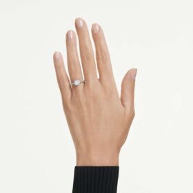 Anel Solitário Eternity Halo com Diamantes Cultivados em Laboratório, 0,45 ct no total, forma redonda, prata esterlina